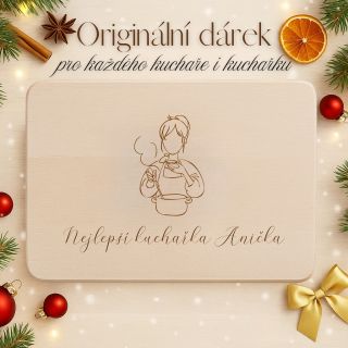 🎄 Hledáte originální dárek, který potěší každého kuchaře i kuchařku? Naše dřevěná prkénka s gravírováním jsou ideální...